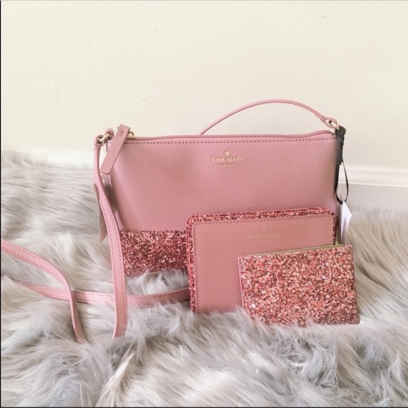 kate spade Handbags - Kate Spade Greta Court dusty Peony Ramey set